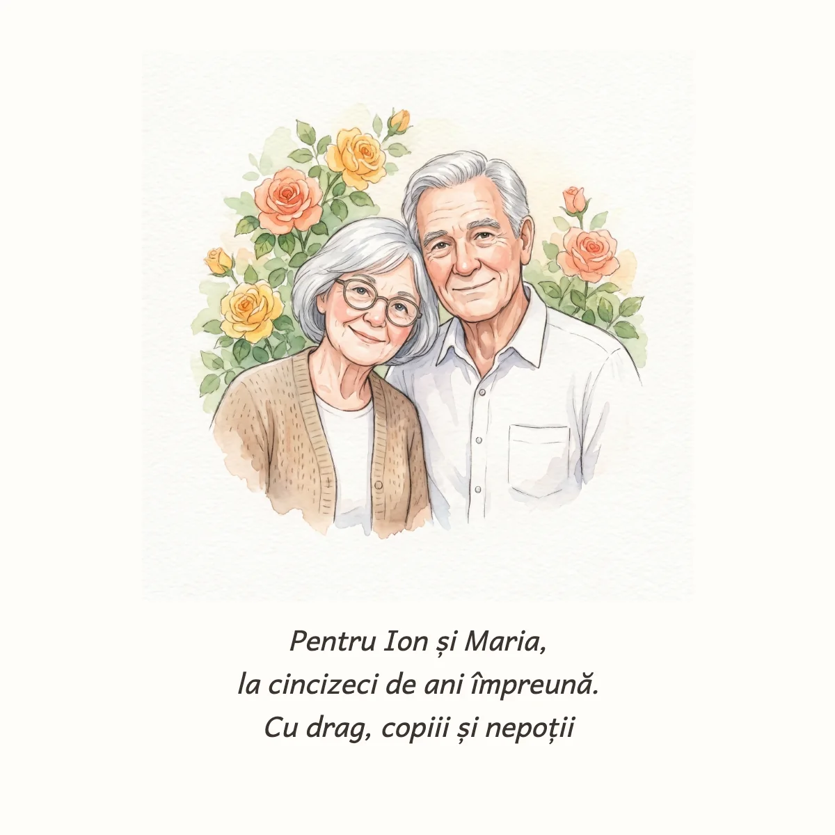 Prima pagină a cărții: portretul lui Ion și al Mariei, cu dedicația dedesubt