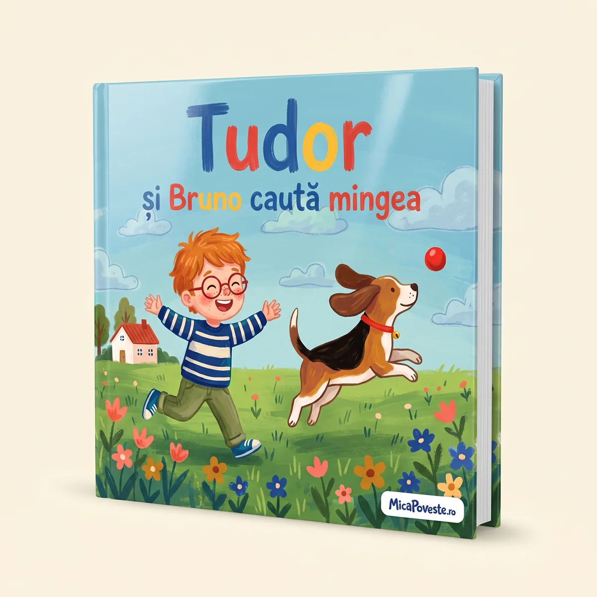 Cartea „Tudor și Bruno caută mingea”, cu copertă tare