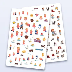 Două coli de stickere, pentru doi copii diferiți